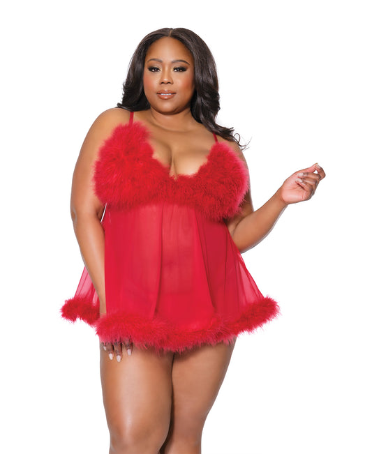 23331 Plus Babydoll & G-String front view
