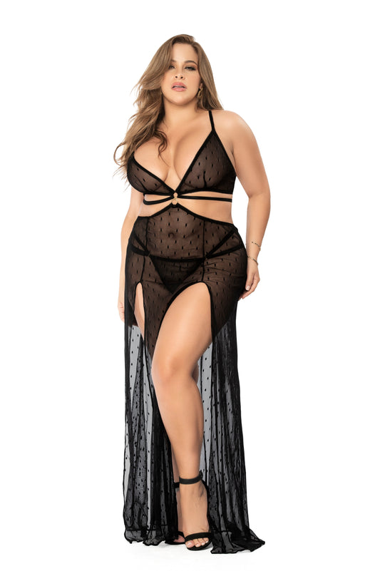 7426X 2 in 1 Long Nightgown front view