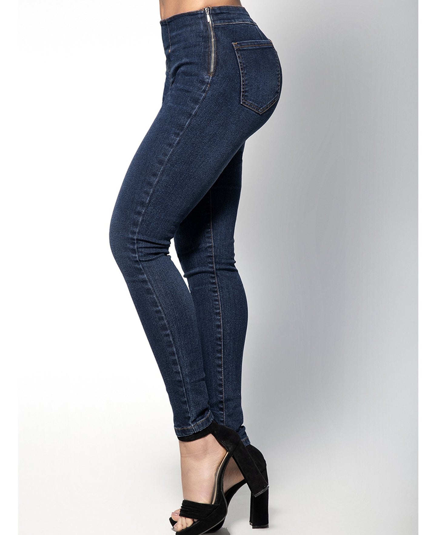 D1914 Jeans w/Side Zipper side view