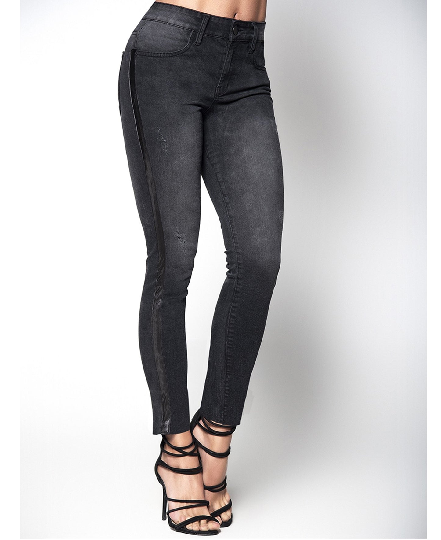 D1917 Jeans w/Side Satin Strip front view