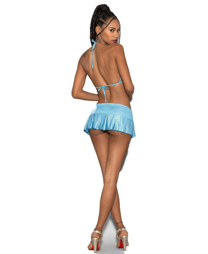 2175 Fusions Pleated Mini Skirt rear view
