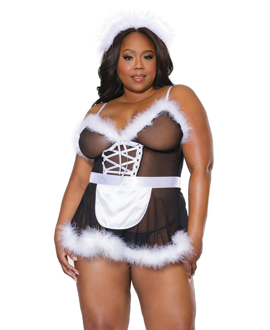 23327 Plus Holiday Helper Maid Roleplay Costume front view