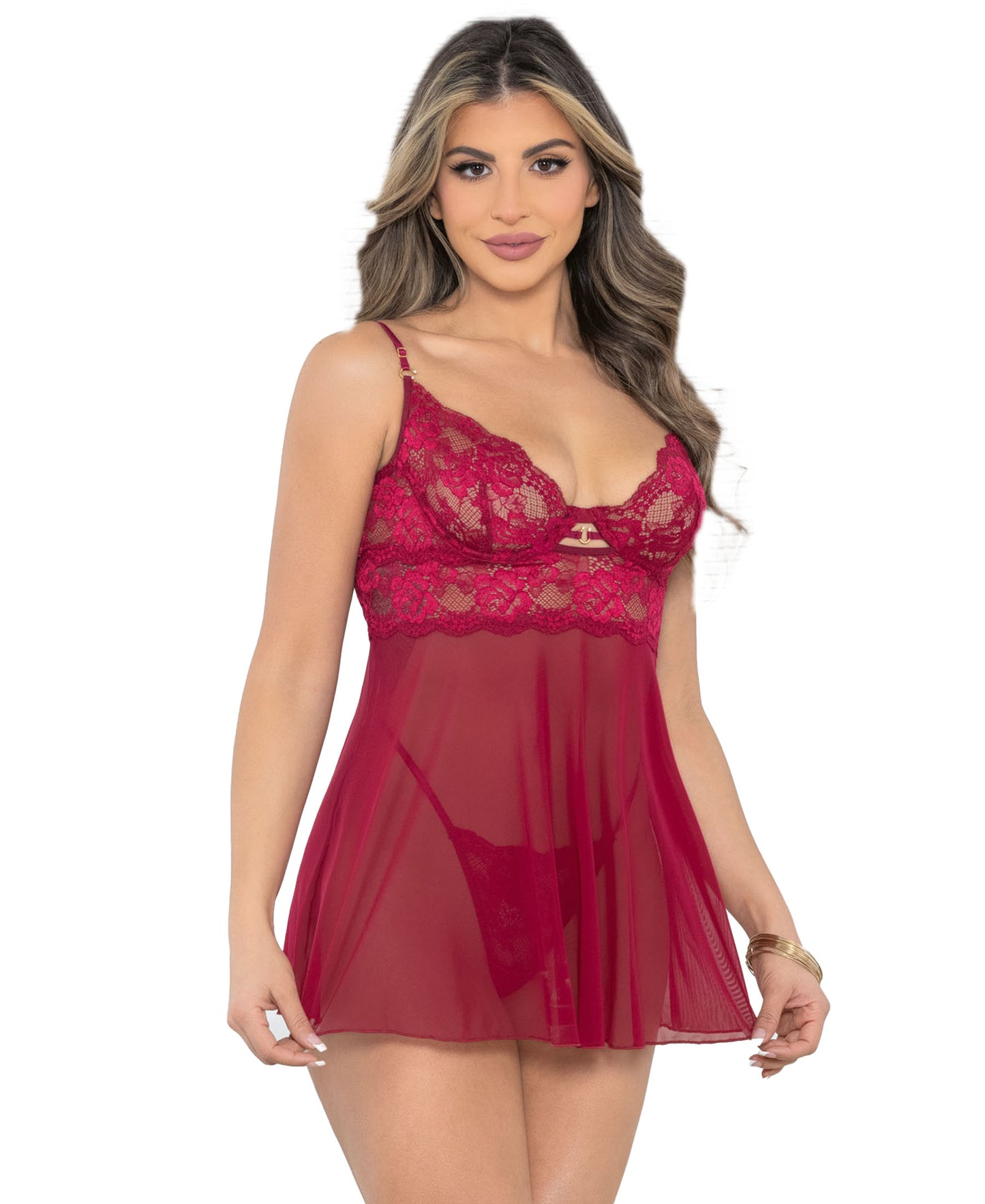 43518 Jeweled Babydoll front view