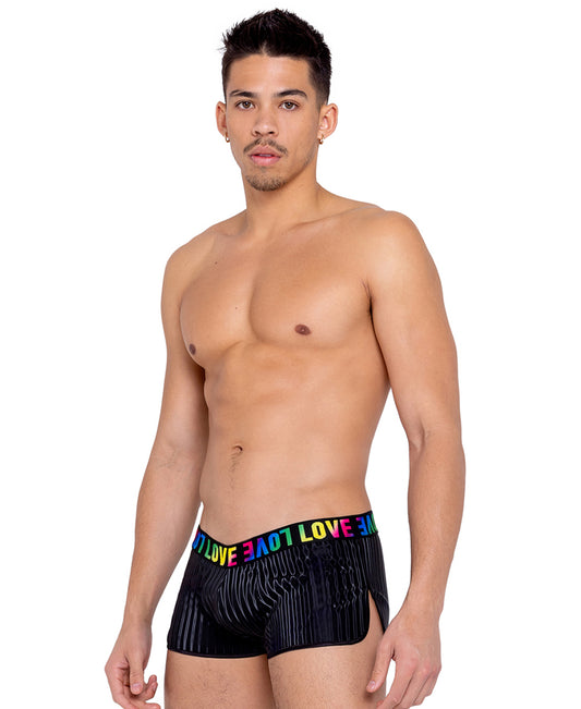 6152 Men’s Pride Runner Shorts with LOVE Elastic Band front view