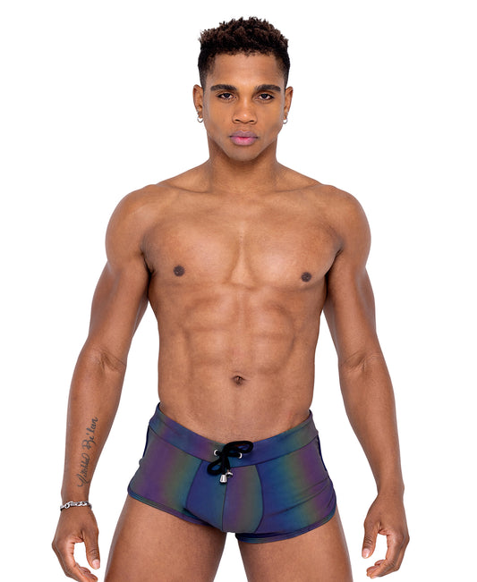 6327 Reflective Runner Shorts with Drawstring front view