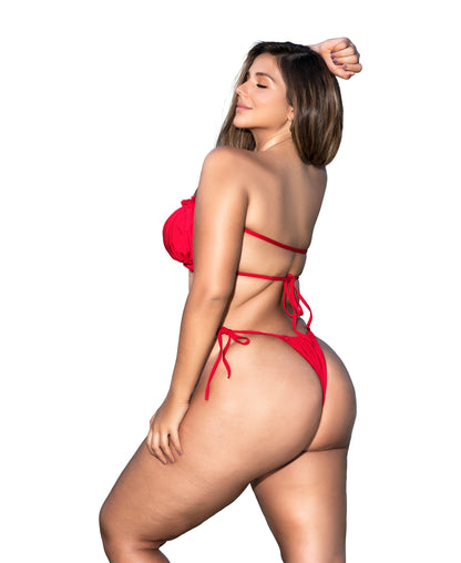 6603X 2pc Swimsuit Red rear view