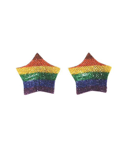 7265 Rhinestone Star Rainbow Pasties