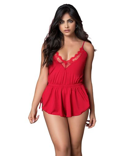 7411 Short Sleep Romper front view pic 3