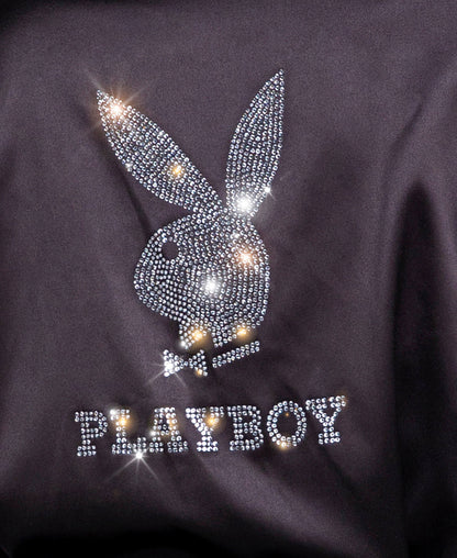 PBLI101 Playboy Sparkling Bunny Robe up close view