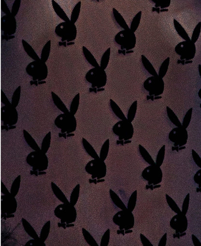 PBLI116 Playboy Bunny Noir Slip close up view