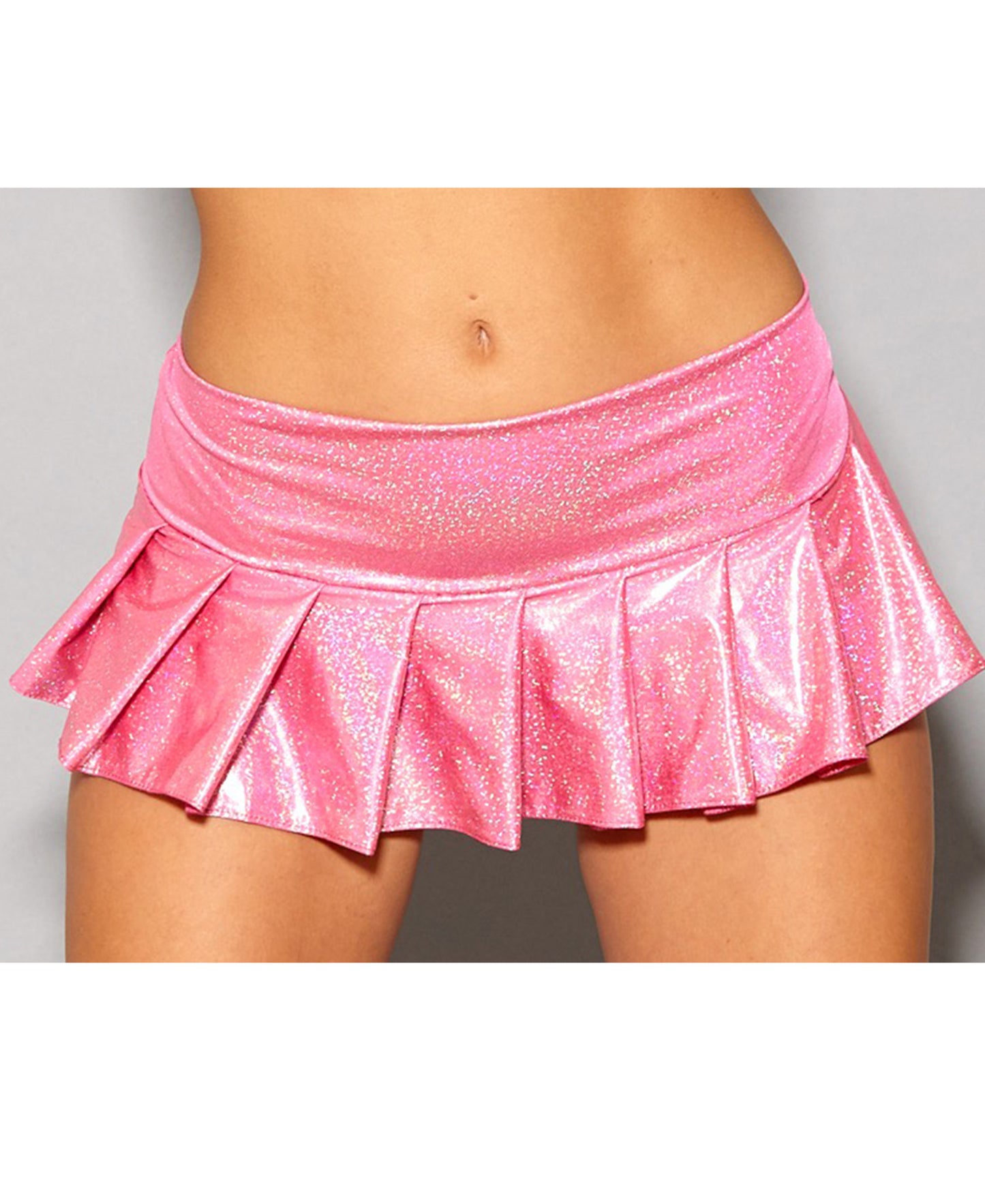 2092 Pleated Mini Skirt Pink front view