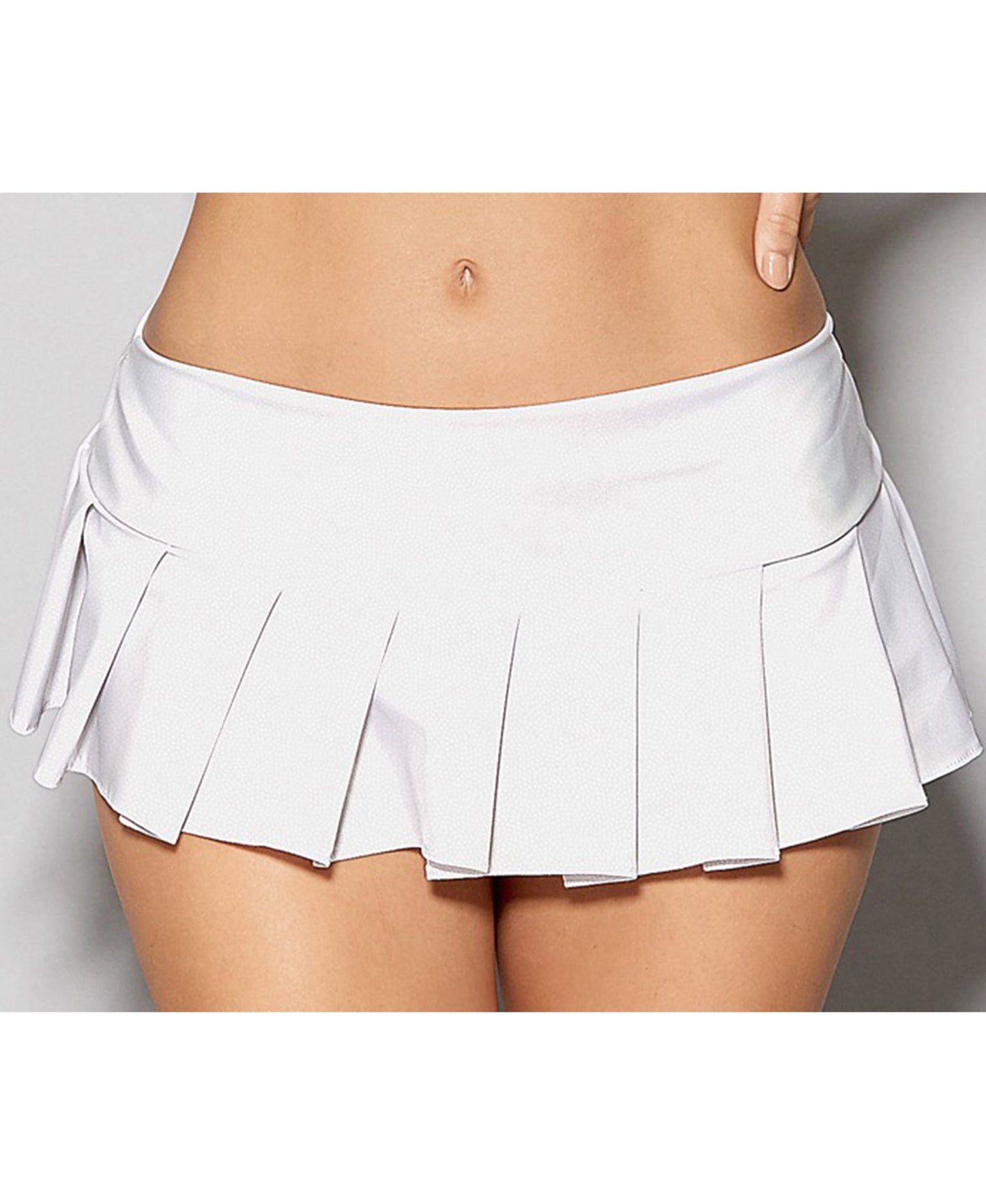 2092 Pleated Mini Skirt White front view