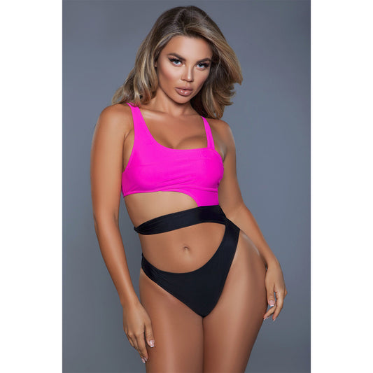 2110 Clara Swimsuit Black/Pink front view