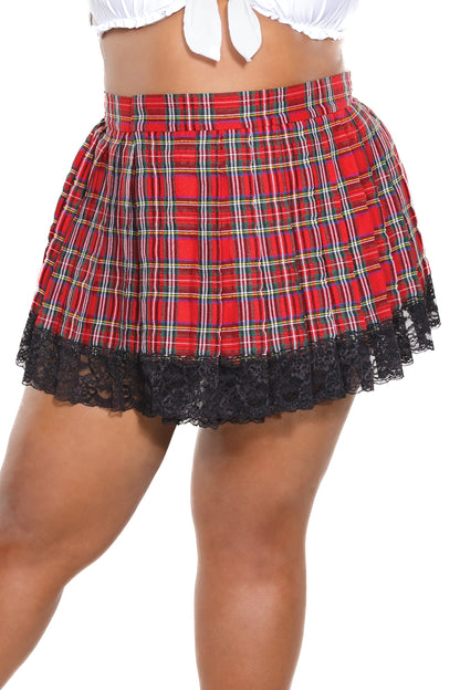 Pleated Skirt 23170 OSXL Red front view