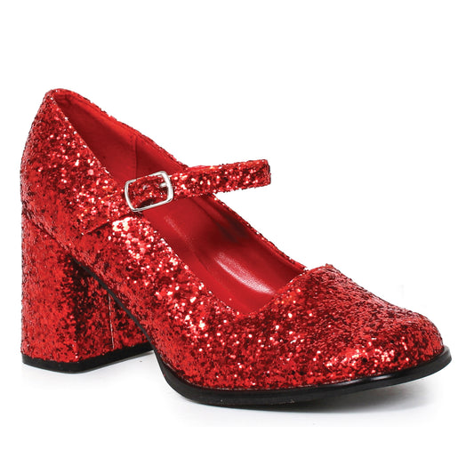 3" Heel Mary Jane Shoe w Glitter