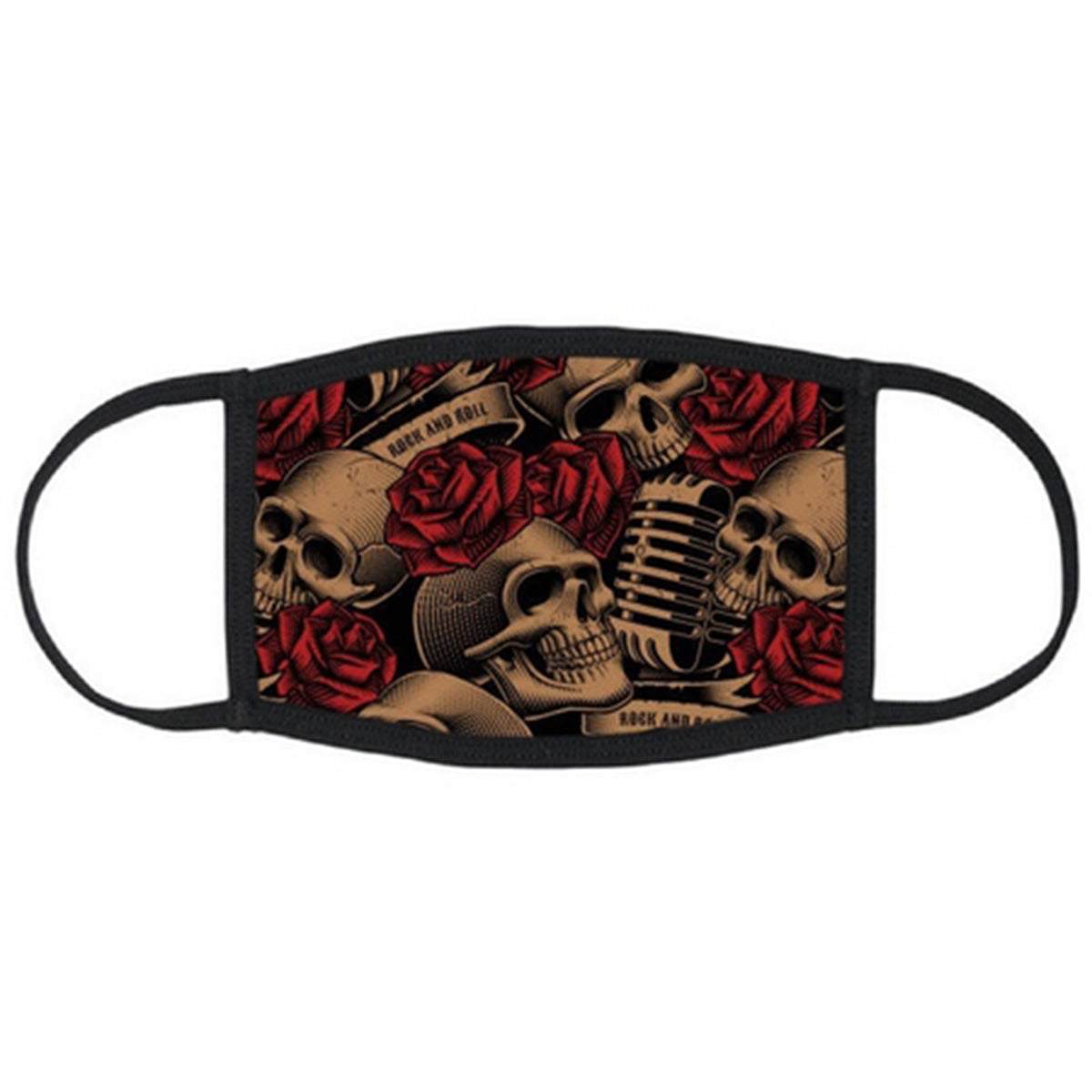 MSk-65 Skull & Roses Washable Face Mask with inner pocket for filter