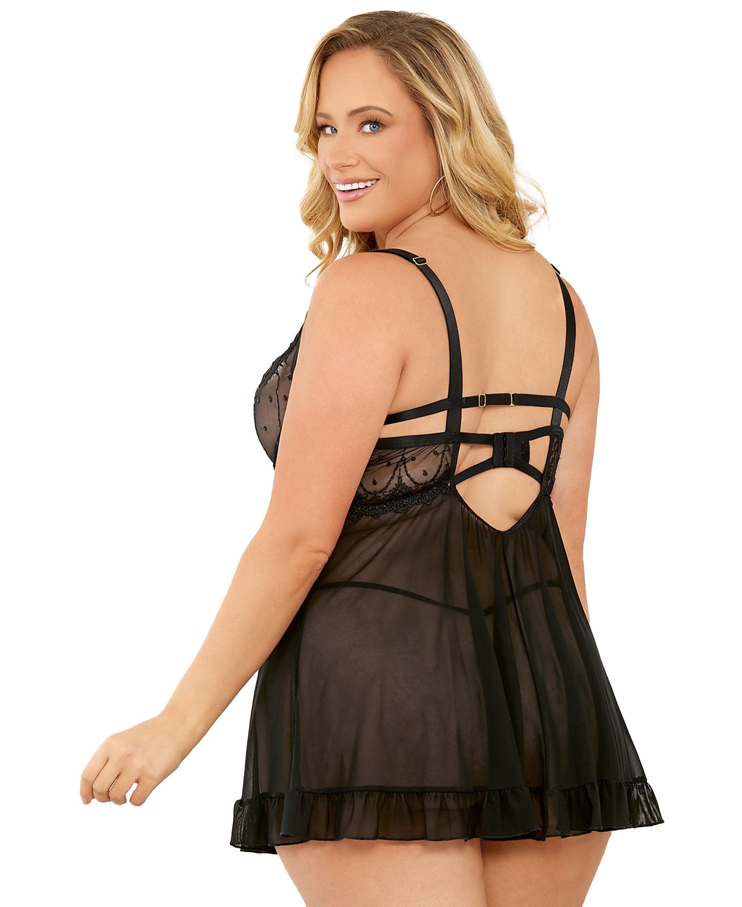 42518X Delicate Lace Babydoll rear view