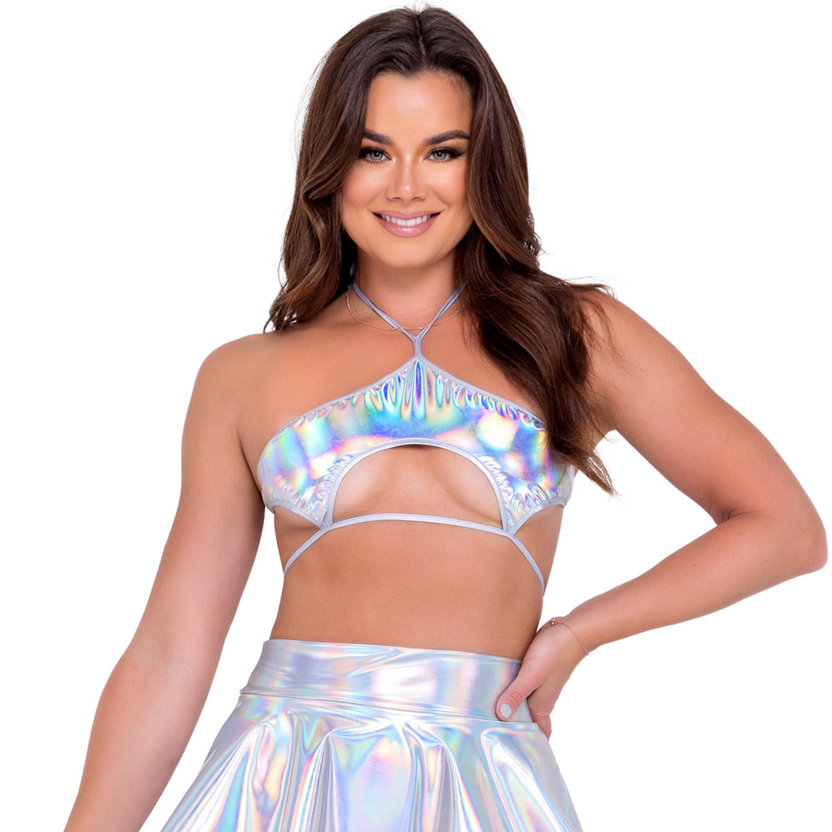 Holographic Keyhole Tie-Top
