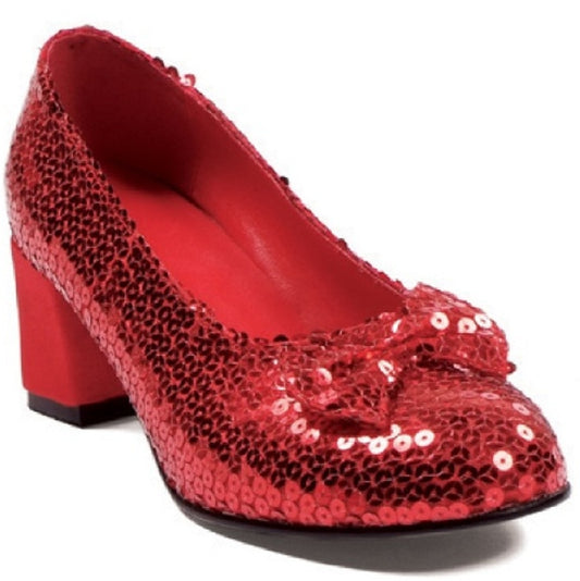 Chaussures à paillettes rouges à talon de 2 pouces