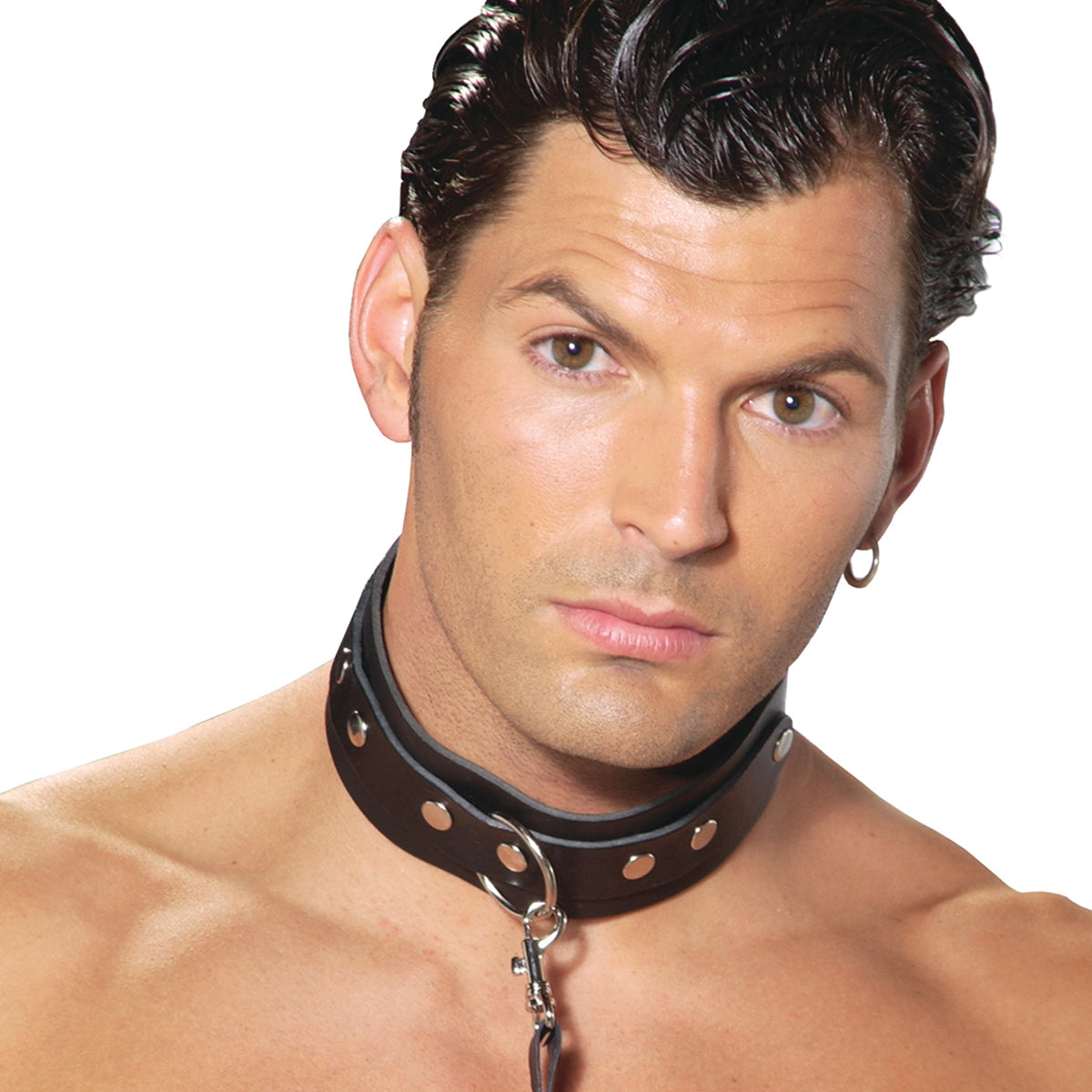 Leather collar with O ring detail
